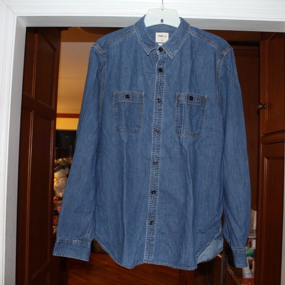 Gap 1969 Men's Western Demin Long Sleeve Shirt. Button Up. Size Large. - Picture 6 of 7